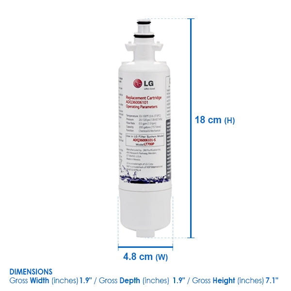 LG ADQ36006101 LT700P Fridge Filter Original LG product