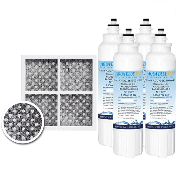 4xLG Replacement Water Filter LT800P(ADQ73613401) with LG Air Filter LT120F(ADQ73214404)