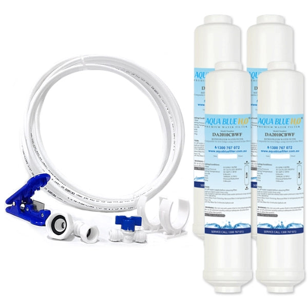 4x DA29-10105J /HAFEX/EXP Samsung Water Filter Compatible plus Tube Hose 5m 1/4" Kit Set