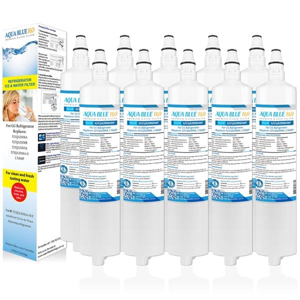 10x LG 5231JA2006A/LT600P Fridge Water Filters by Aqua Blue H20