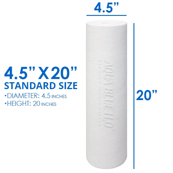 20" Big Blue Twin Housing with Stand 10um Carbon and 5um Sediment Filters with S/S bracket