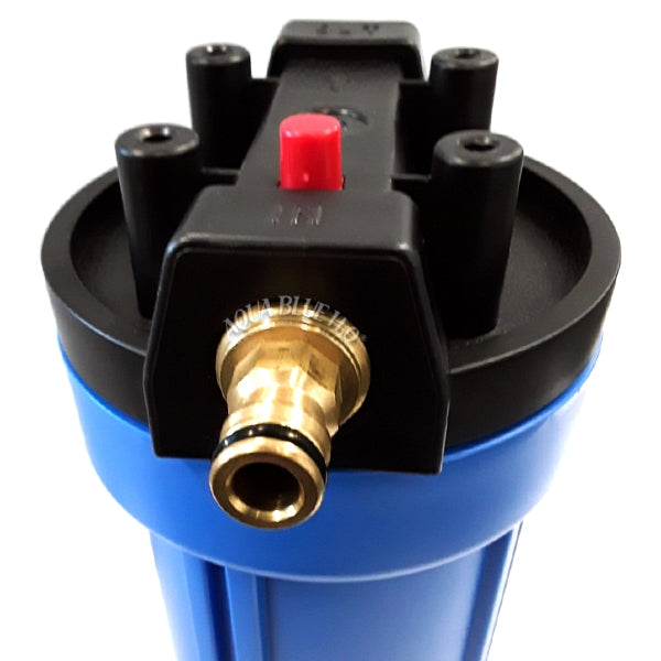 Single Caravan Water Filter System with 3M Raindance String Wound SPF-P5, Brass Hose Connection Fitting