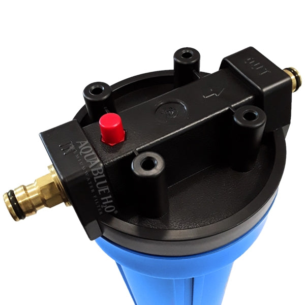 Single Caravan Water Filter System with Puretec Pleated Sediment PP011, Brass Hose Connection Fitting