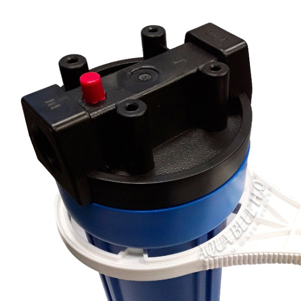 Single Caravan Water Filter System with Puretec Pleated Sediment PP011, Brass Hose Connection Fitting