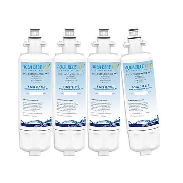 4x Lg Fridge Filter LT700P ADQ36006101 Replacement Aqua Blue H20