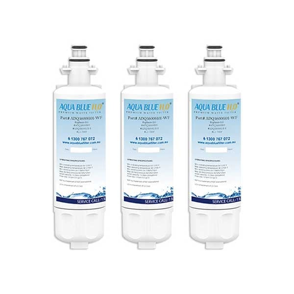 3x LG LT700P / ADQ36006101 Refrigerator Water Filter By Aqua Blue H20
