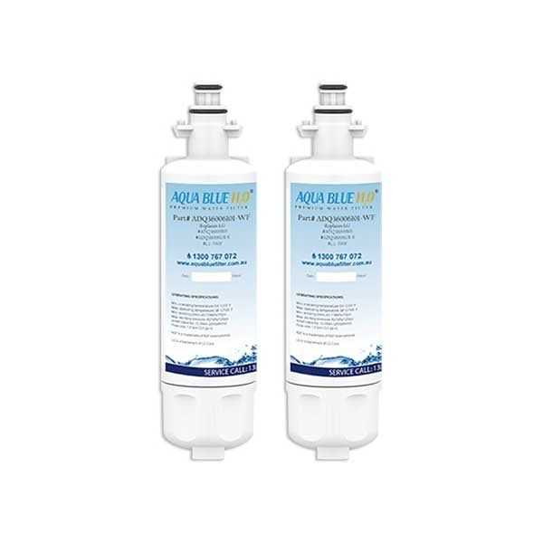 2x LG LT700P / ADQ36006101 Fridge Water Filters by Aqua Blue H20