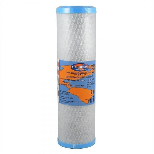Omnipure Carbon Block Filter OMB934 1 Mic with Sediment Cartridge 2.5"x10" 10 Mic