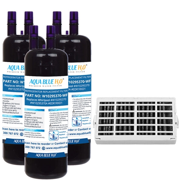 Whirpool Air Filter+W10295370x3 Set by Aqua Blue H20