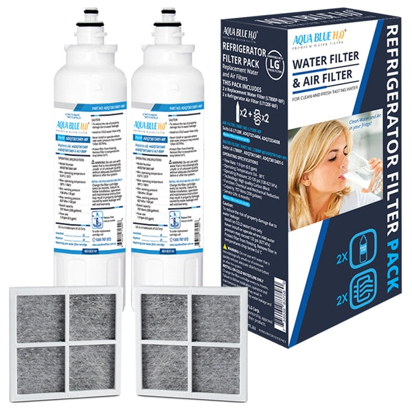 2X LG LT800P Replacement Water Filter with 2X LG LT120F Replacing Air Filter - Refrigerator Filter Pack