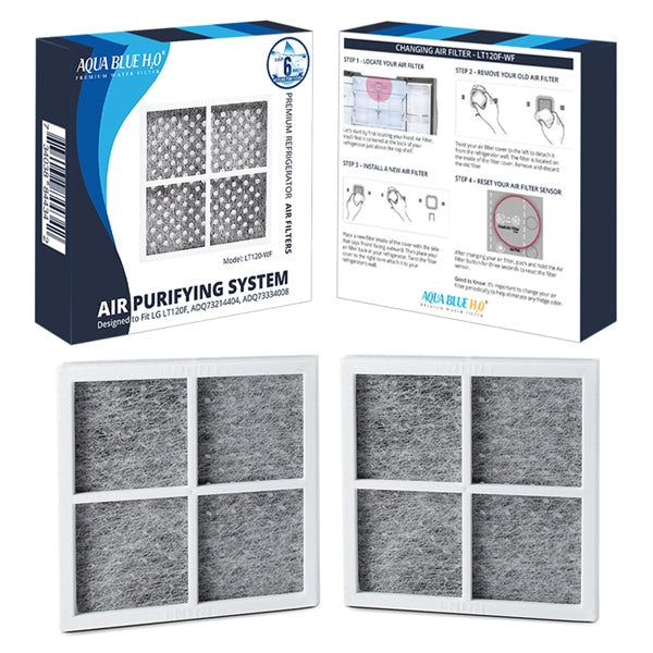 2X LG LT800P Replacement Water Filter with 2X LG LT120F Replacing Air Filter - Refrigerator Filter Pack