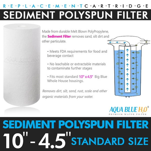 Twin Whole House Replacement Water Filter Set Polyspun + CTO 10