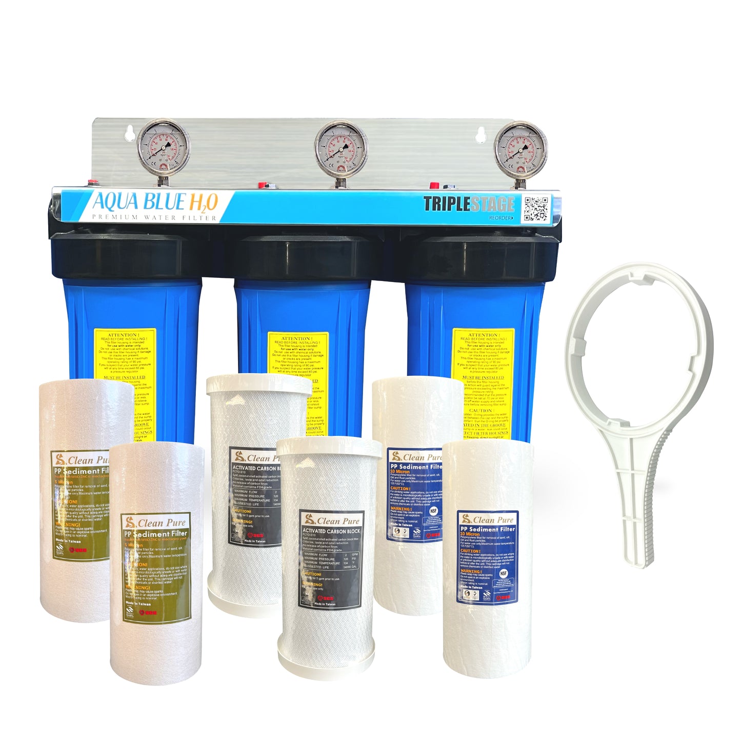 Triple Whole House Rainwater tank Water System with whole Kit 10X 4.5