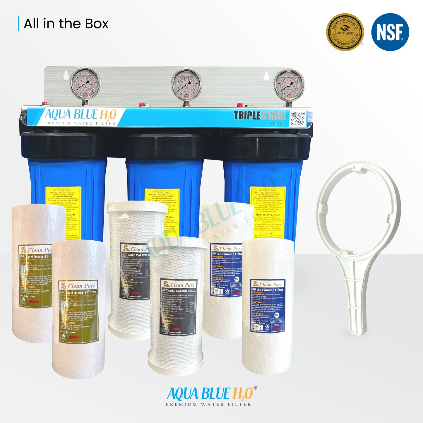 Triple Whole House Rainwater tank Water System with whole Kit 10X 4.5