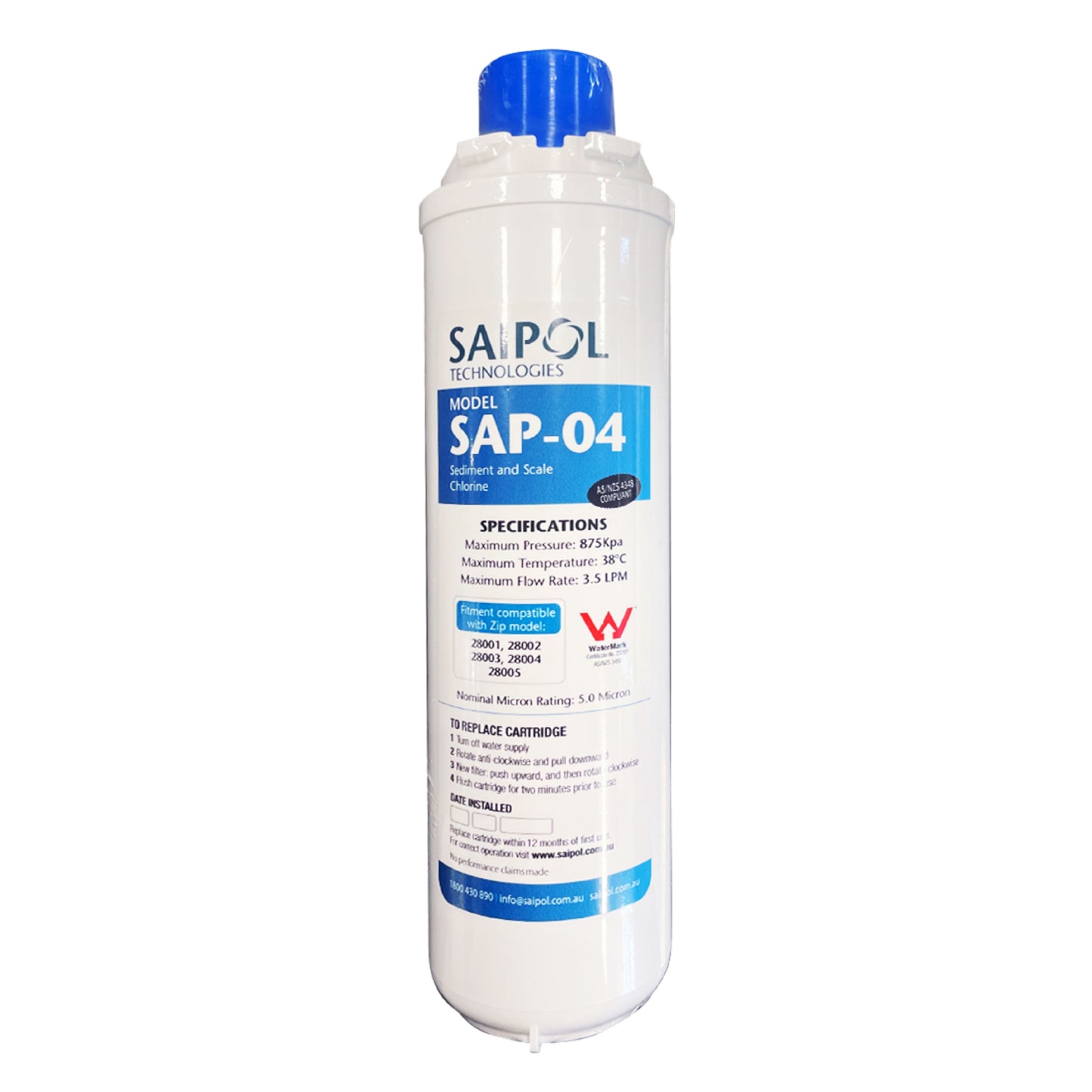 AX2-4F Replacement Filter, suits Zip 5 Star