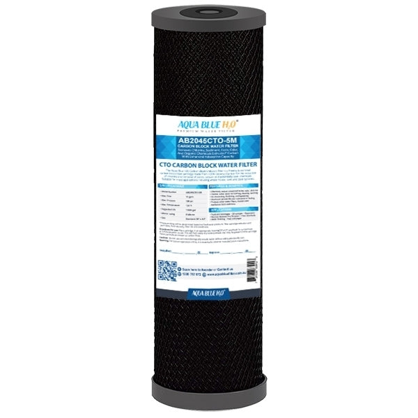 20" X 4.5" Big Blue Twin Water Filter Housing with CTO + Pleated Sediment