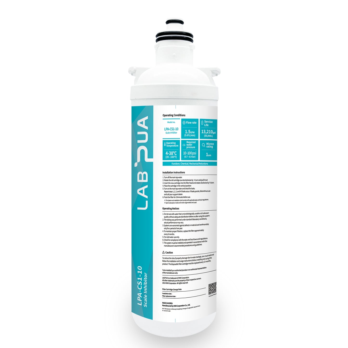 QC6533P Upgrade Kit - Lab Pua LPA-CS1-10 1 Micron 1.5GPM 50,000 Liters