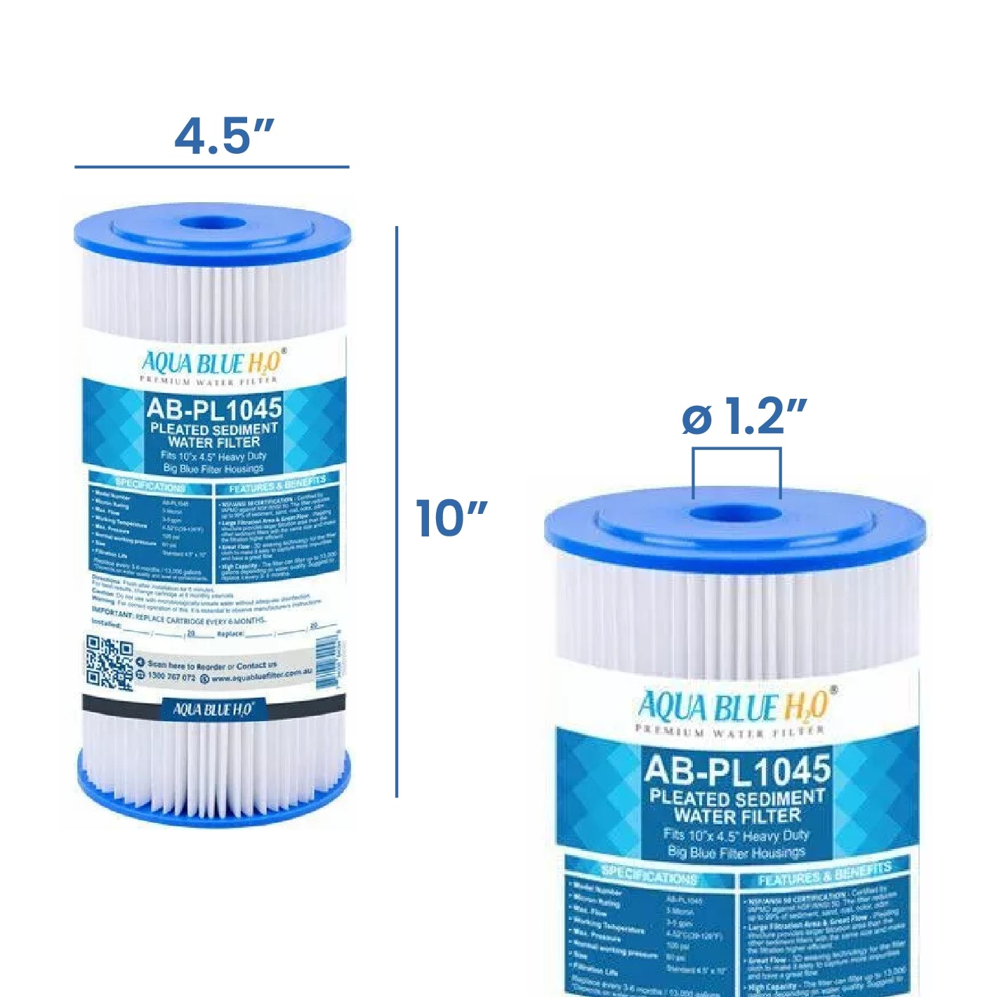 PURETEC PP SERIES PP05LD1_POLYESTER PLEATED SEDIMENT CARTRIDGE Manufactured by Aqua Blue H20