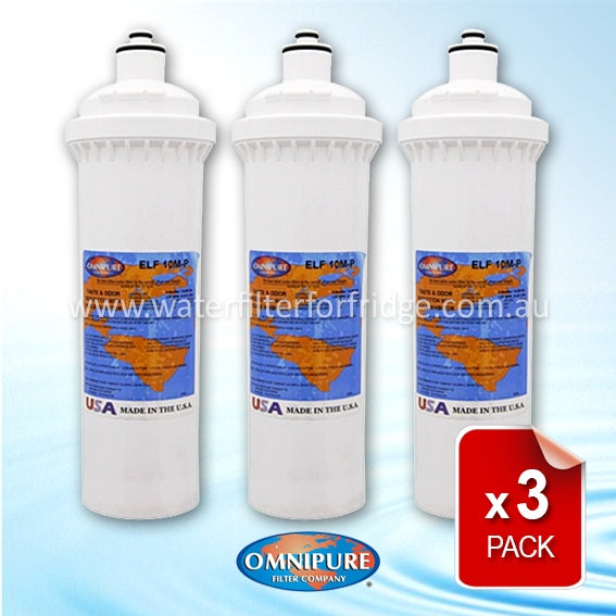 3x Omnipure ELF Carbon Block with Phosphate 12.7" ELF-10M-P