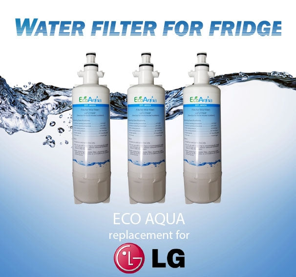3x ECO AQUA EFF-6032A LG GENERIC REPLACEMENT FRIDGE WATER FILTER LT700P ADQ36006101 