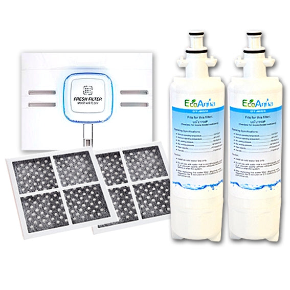 2x LG Replacement Water Filter LT700P + 2x LT120F Generic Air Filter
