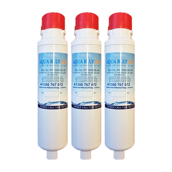 3x AQUA BLUE H20 DW2042FR-09﻿-WF DAEWOO SMEG WESTINGHOUSE Compatible Replacement Fridge Filter Cartridge