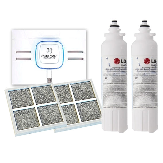 2X LG  Genuine Fridge Filter ADQ73613401 LT800P with 2 x LG Air Filter ADQ73214404