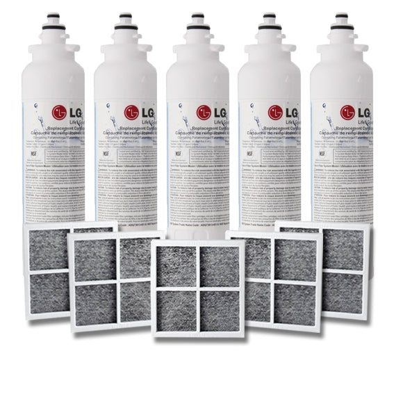 5x LG Genuine Fridge Filter LT800P + 5x LG Air Filter LT120F