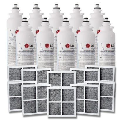 10x LG ADQ73613401(LT800P) GENUINE FRIDGE FILTER with 10x LG Air Filter ADQ73214404(LT120F)