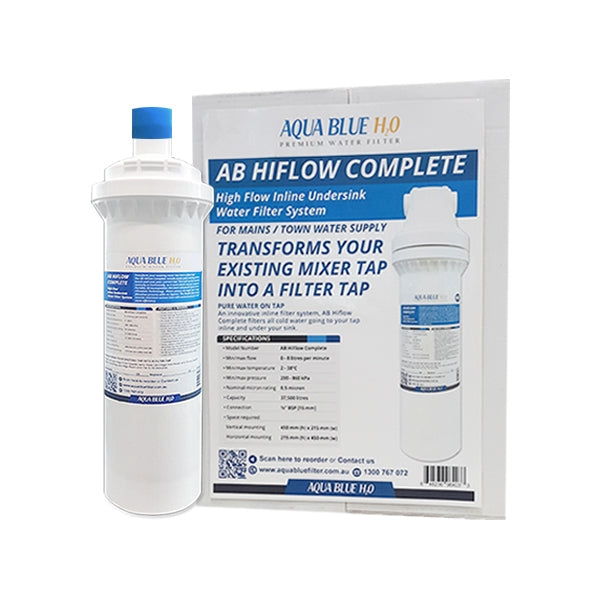 Aqua Blue H20  High Flow in-line - 4 Stage Water Filtration System Kit