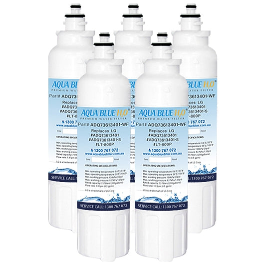 5xLG REPLACEMENT ADQ73613401, LT800P FRIDGE FILTER by AQUA BLUE H2O