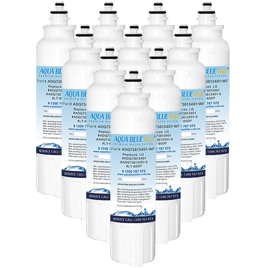 10xLG Replacement ADQ73613401, LT800P Fridge Filter by Aqua Blue H2O