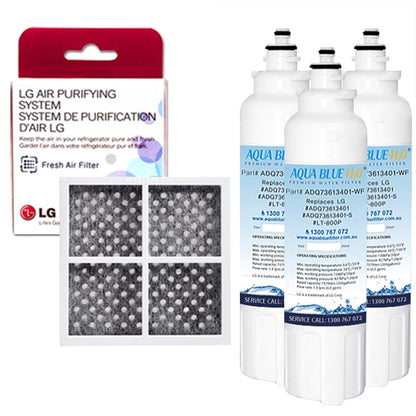 3xLG Replacement Water Filter LT800P(ADQ73613401) with LG Air Filter LT120F(ADQ73214404)