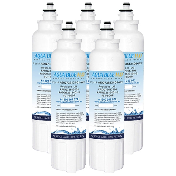 5xLG Replacement Water Filter ADQ73613401 LT800P with 5 x Air Filter ADQ73214404