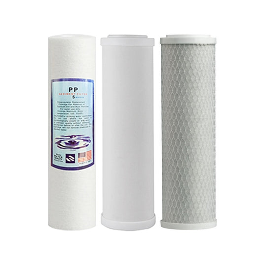 Undersink 3 Stage Water Filter Cartridges Ceramic -PP- Carbon 10"- Complete Set