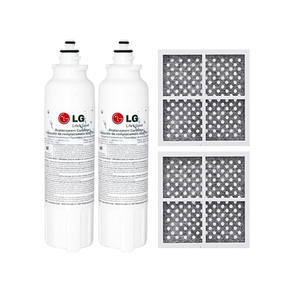 2X LG  Genuine Fridge Filter ADQ73613401 LT800P with 2 x LG Air Filter ADQ73214404