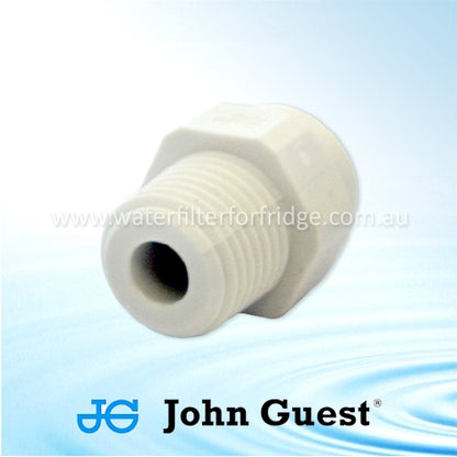 John Guest Polypropylene Fittings Straight Adaptor NPTF Thread PP010822W  1/4 - 1/4