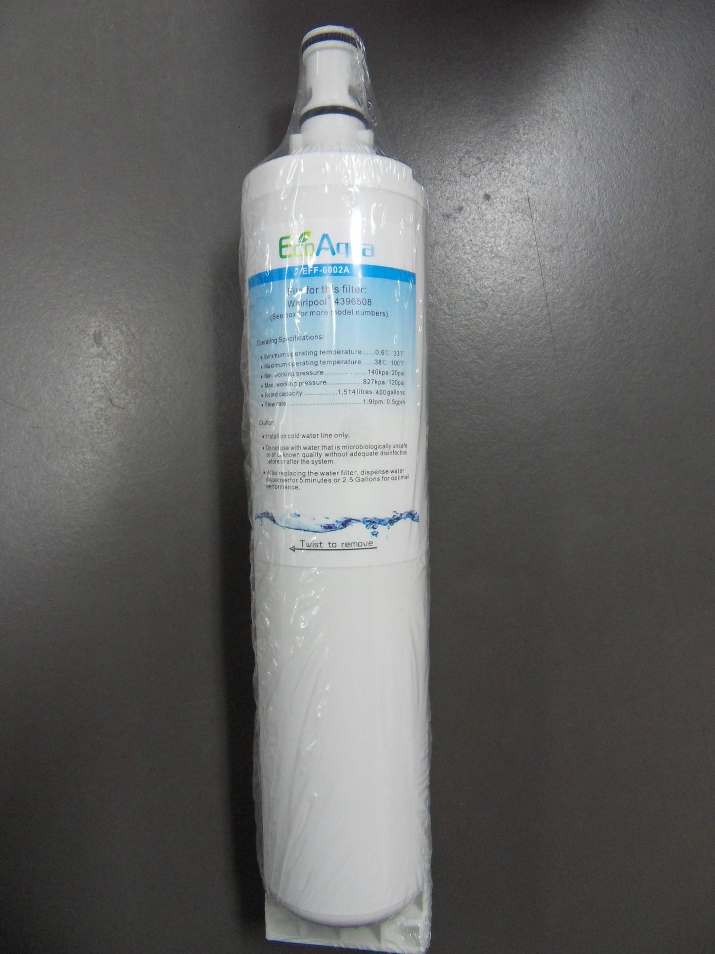 2x EFF-6002 Replace Whirlpool Fridge Filter Part Number - 4396508