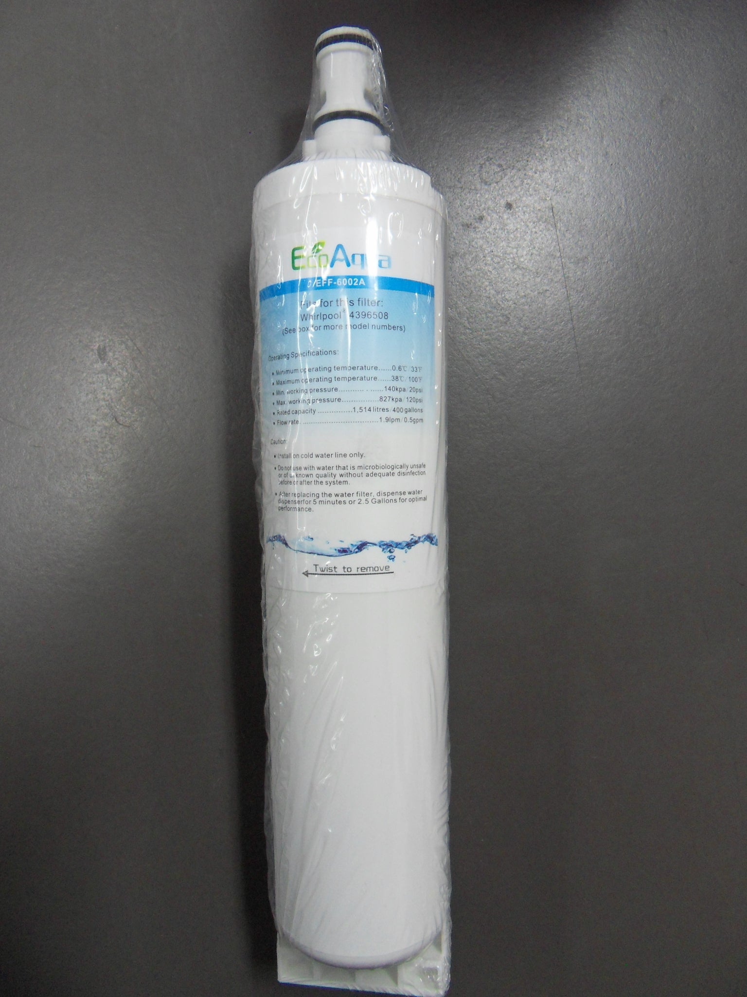 2x EFF-6002 Replace Whirlpool Fridge Filter Part Number - 4396508