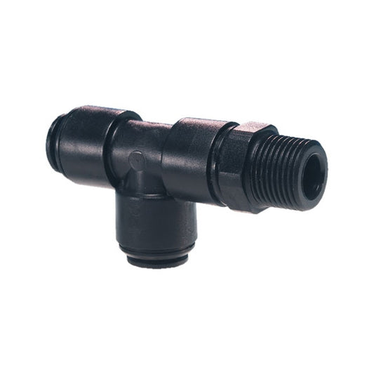 John Guest Black Acetal Fittings Swivel Male Run Tee BSPT Thread PM111004E 10mm x 1/2