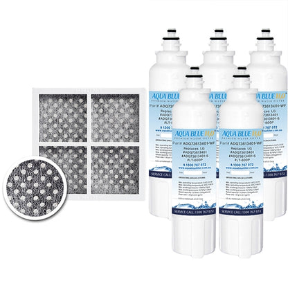 5 x LG Replacement Water Filter ADQ73613401 with LG Air Filter ADQ73214404