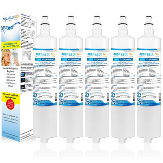5x LG 5231JA2006A/LT600P Fridge Water Filters by Aqua Blue H20