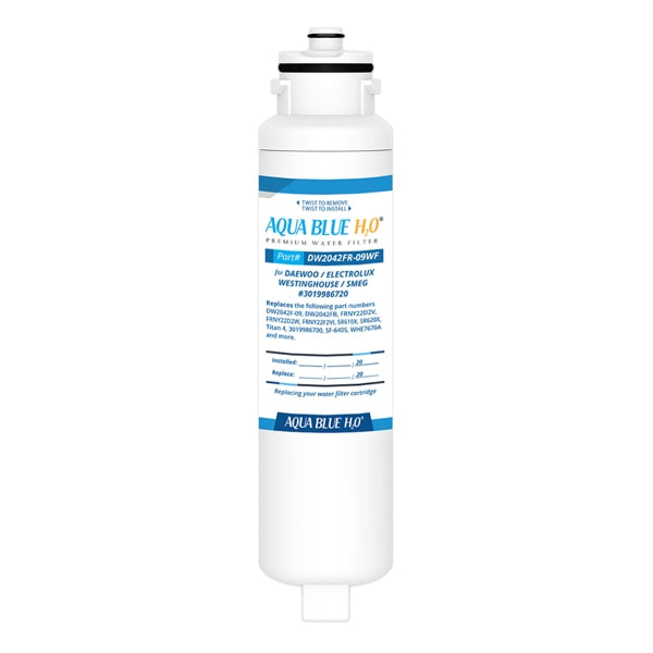 2x Aqua Blue H20 DW2042FR-09﻿ Daewoo Smeg Westinghouse Compatible Replacement Fridge Filter Cartridge