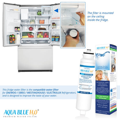 4x AQUA BLUE H20 DW2042FR-09﻿-WF DAEWOO SMEG WESTINGHOUSE Compatible Replacement Fridge Filter Cartridge