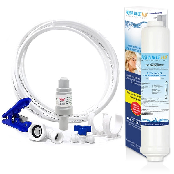 1/4" Tube 350kpa / 50 PSI Pressure Limiting Valve + Water Line Hose Kit 1/4 inch + Compatible Water Filter Set
