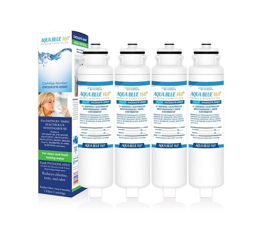 4x AQUA BLUE H20 DW2042FR-09﻿-WF DAEWOO SMEG WESTINGHOUSE Compatible Replacement Fridge Filter Cartridge