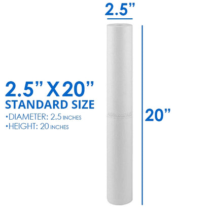 AQUA BLUE H2O 20" POLYSPUN POLYPROPYLENE SEDIMENT CARTRIDGE 10 MICRON WATER FILTER