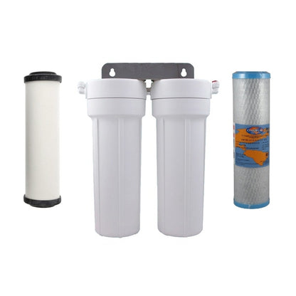 Twin Under Sink Water Filter System Doulton Ceramic with  Omnipure Carbon Set