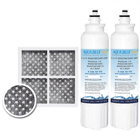 2 x LG Replacement Water Filter ADQ73613401 combo LG Air Filter ADQ73214404