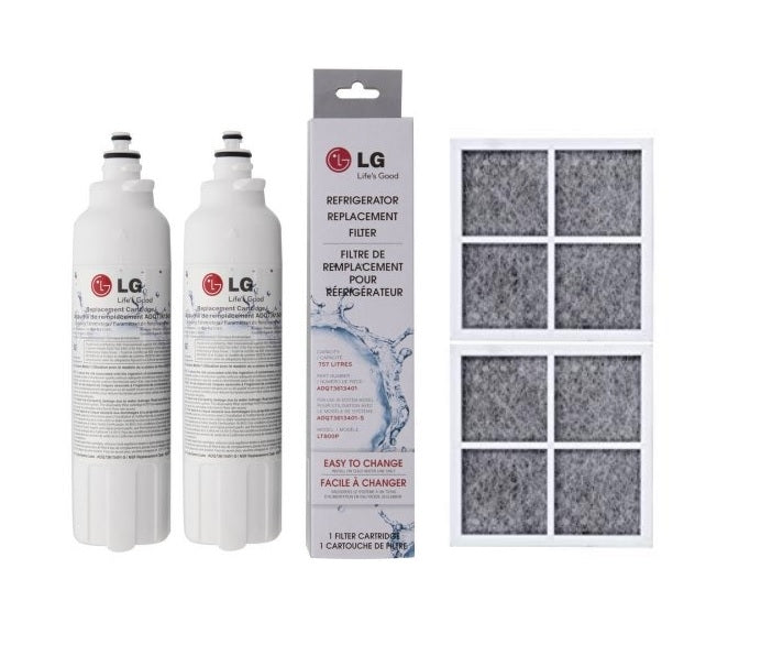 2X LG  Genuine Fridge Filter ADQ73613401 LT800P with 2 x LG Air Filter ADQ73214404